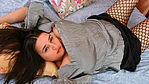 fishnet stockings laying on my back