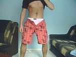 Showing off hard abs and teasing