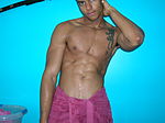 just out of the shower