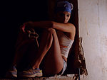 sitting on wall
