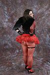 Dark Angel in a Red Laced Dress